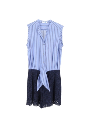 SANDRO pinstripe lace playsuit - Blue