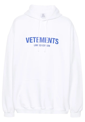 VETEMENTS logo-print cotton-blend hoodie - White