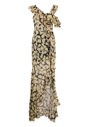 De La Vali Serena floral-print maxi dress - Black