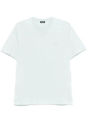 Zegna logo-embroidered T-shirt - Blue