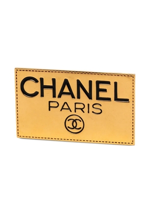 CHANEL Pre-Owned 1950-1970 Gold Plated Logo Plate Brooch costume brooch
