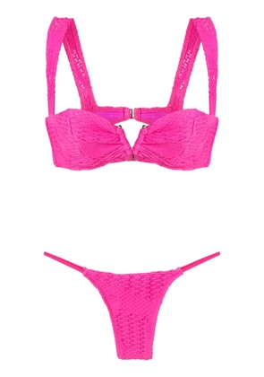 Amir Slama woven balconete bikini set - Pink