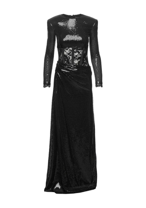 NISSA sequin lace maxi dress - Black