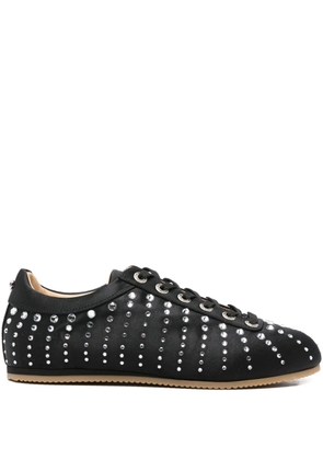 MACH & MACH crystal-embellished lace-up sneakers - Black