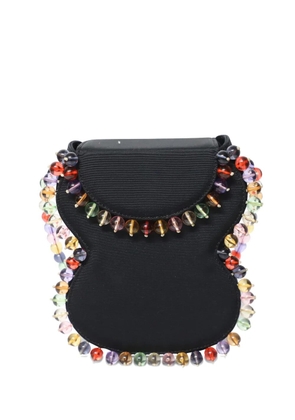 BY FAR Frida beaded tote bag - Black