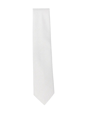 Errico Formicola striped-pattern silk tie - White