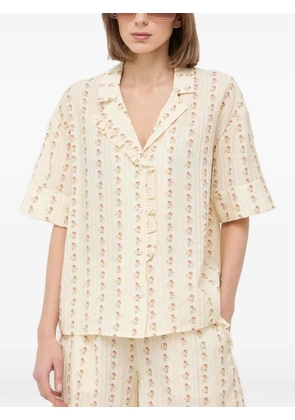 Notes du Nord ruffled floral shirt - Neutrals