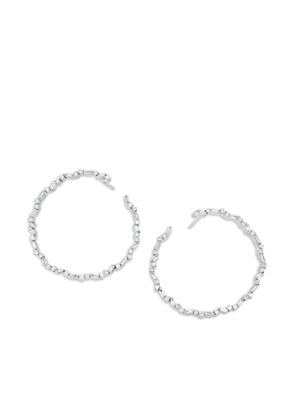Suzanne Kalan 18K white gold diamond spiral hoops - Silver