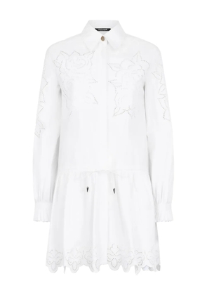 Roberto Cavalli embroidered-detail shirt dress - White