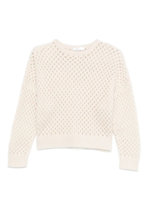 Max Mara open-knit long-sleeve sweater - White