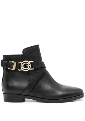 GUESS USA Floriza logo-plaque leather boots - Black