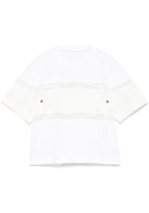 sacai contrast-panel T-shirt - White
