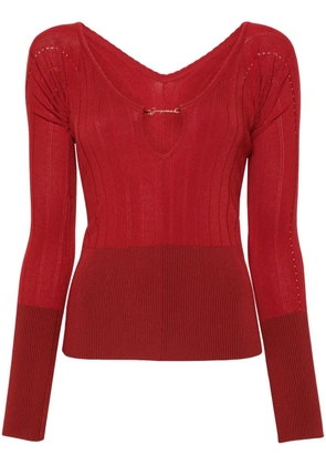 Jacquemus Le Haut logo-plaque top - Red