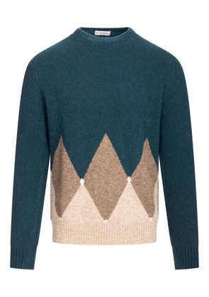 Ballantyne diamond bouclé sweater - Blue