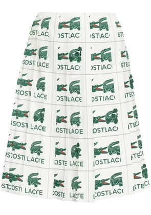 Lacoste embroidered pleated skirt - White