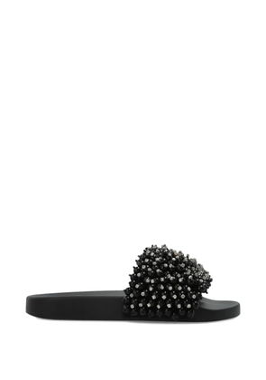 Kurt Geiger London Meena beaded eagle-detail slides - Black