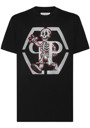 Philipp Plein rhinestone-skeleton cotton T-shirt - Black