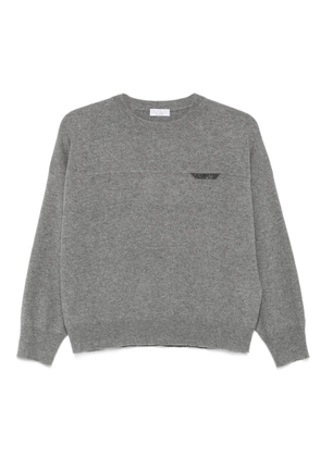 Brunello Cucinelli detailed crew-neck sweater - Grey