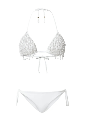 TWINSET beaded triangle bikini set - White