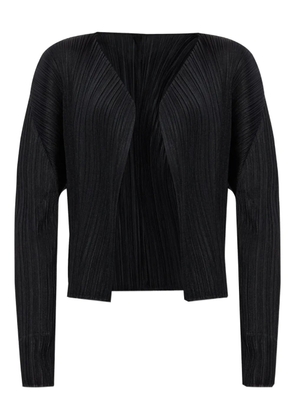 Pleats Please Issey Miyake pleated open-front cardigan - Black