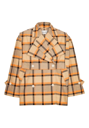 Henrik Vibskov checked double-breasted jacket - Yellow