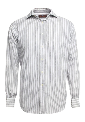 Etro Pre-Owned striped cotton shirt - White