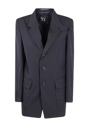 Y's three-button wool blazer - Black