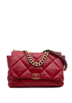 CHANEL Pre-Owned 2019 Maxi Lambskin 19 Flap satchel - Red