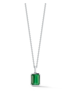 Mateo sterling silver Emerald Cut malachite necklace