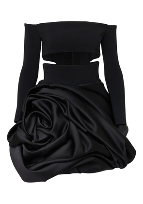 Carolina Herrera rose-shaped off-shoulder mini evening dress - Blue