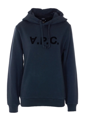 A.P.C. velvet logo hoodie - Blue