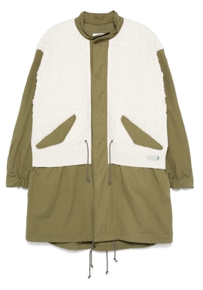 Junya Watanabe MAN x Richmond Knitwear panelled parka - Green