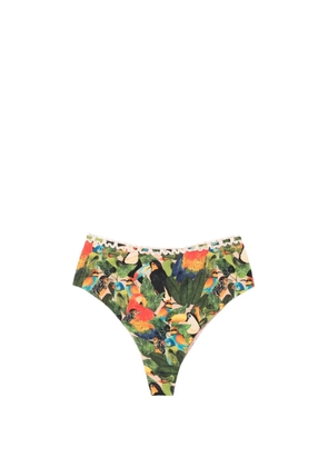 FARM Rio bird leaves high-waist bikini bottoms - Green