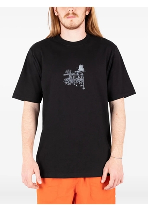 Stüssy floral butterfly printed T-shirt - Black
