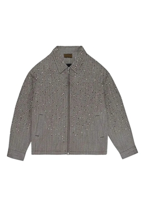 BIRTH OF ROYAL CHILD rhinestone zip-up jacket - Grey