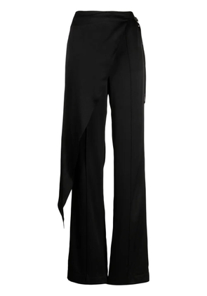 Materiel scarf-detail pressed-crease trousers - Black