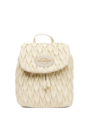 Love Moschino heart-logo quilted backpack - Neutrals
