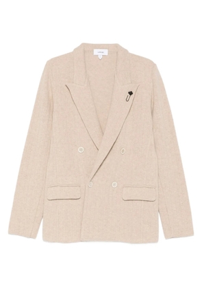 Lardini double-breasted textured jacket - Neutrals