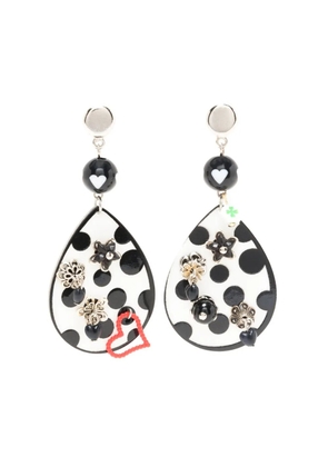 Amir Slama Bijoux enamelled polka-dot pattern earrings - Black
