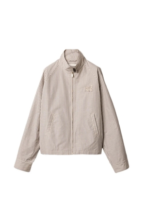 Miu Miu check-pattern oversized jacket - Neutrals