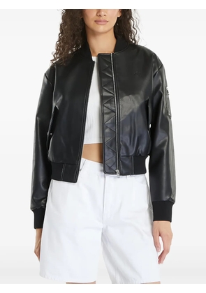Calvin Klein faux-leather bomber jacket - Black