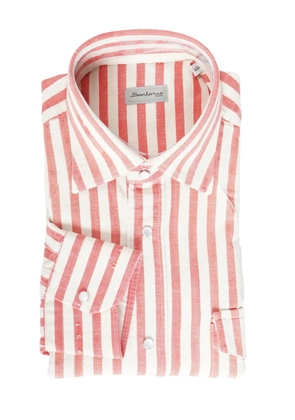 SARTORIO NAPOLI stripe-pattern shirt - Orange