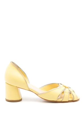 Sarah Chofakian Carrie 55mm open-toe pumps - Yellow