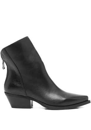 Metisse zip pointed-toe boots - Black
