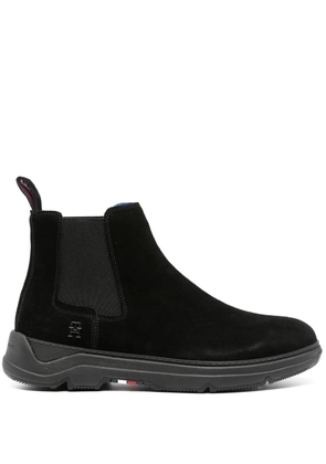 Tommy Hilfiger logo-plaque leather boots - Black
