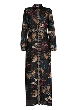Hayley Menzies graphic-print silk dress - Black