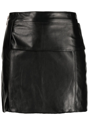 Boyarovskaya zip-up leather skirt - Black