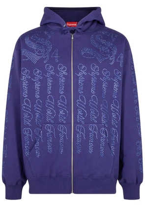 Supreme 'SS 22 Washed Navy' zip-up hoodie - Blue