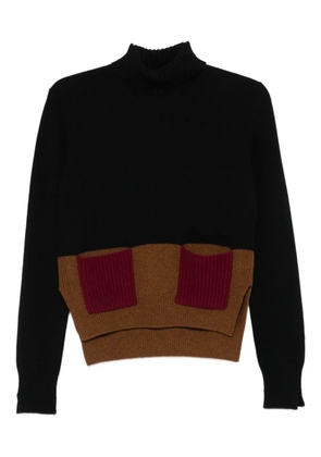 Plan C high-neck pocket jumper - Black