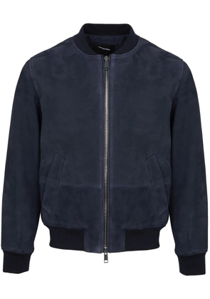 Yves Salomon suede bomber jacket - Blue